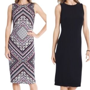 WHBM Reversible Graphic Jersey Sleeveless Midi Length Dress Size Medium